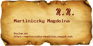 Martiniczky Magdolna névjegykártya